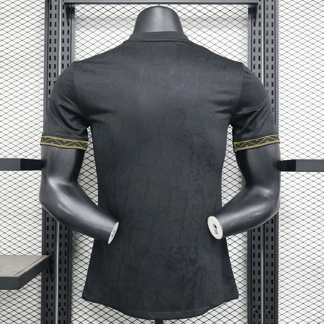 Maillot de football noir, édition spéciale du Brésil, version joueur 2024